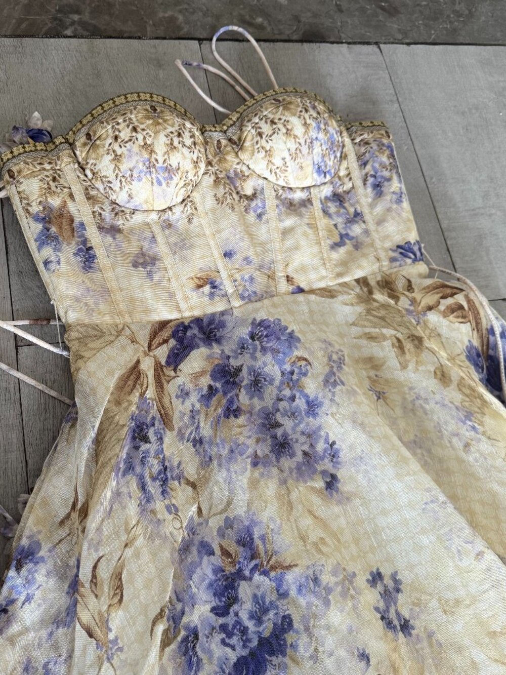 Zimmermann Cream and Lavender Floral Maxi Dress - Picture 2 of 14